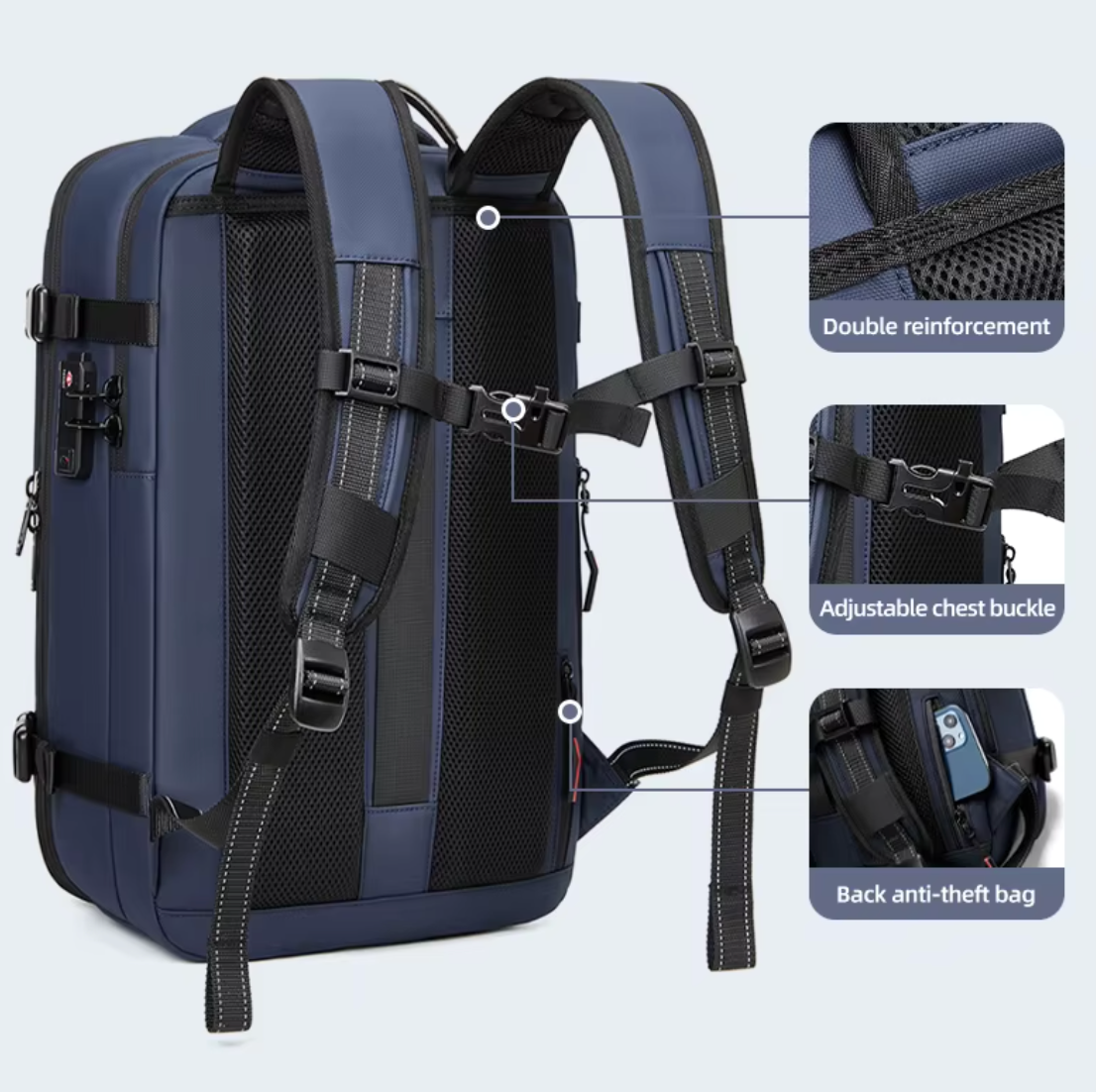 Sac à Dos IziBag™ BLEU – L’Aventure avec Plus d’Espace